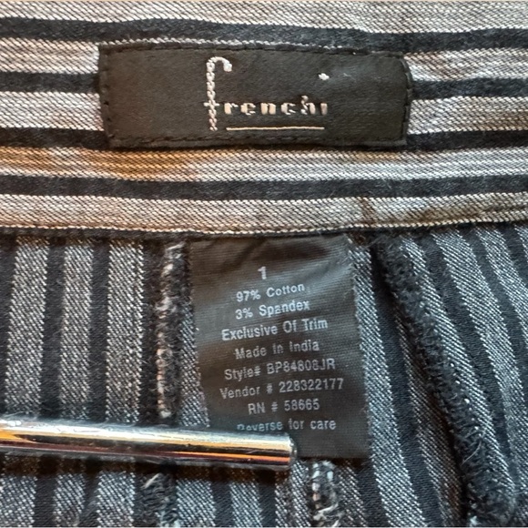 Frenchi Y2K Striped Bermuda Shorts | Size 1 | Retro Pinstripe - Picture 8 of 10